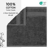 American Soft Linen Bekos 100% Cotton Turkish Towels, 4 Piece Washcloth Towel Set