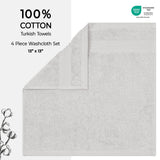 American Soft Linen Bekos 100% Cotton Turkish Towels, 4 Piece Washcloth Towel Set