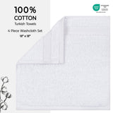 American Soft Linen Bekos 100% Cotton Turkish Towels, 4 Piece Washcloth Towel Set