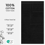 American Soft Linen Bekos 100% Cotton Turkish Towels 6 Piece Bath Towel Set with 18 Different Colors
