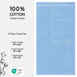 American Soft Linen Bekos 100% Cotton Turkish Towels 6 Piece Bath Towel Set with 18 Different Colors