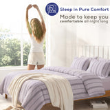 Wholesale 100% Washed Cotton Percale Duvet Cover Set – 200TC Yarn-Dyed Striped Hotel Bedding Set