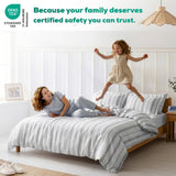Wholesale 100% Washed Cotton Percale Duvet Cover Set – 200TC Yarn-Dyed Striped Hotel Bedding Set