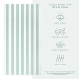 Cabana Striped Oversized Premium Cotton Beach Towel 30x60" - 32 Set Case Pack