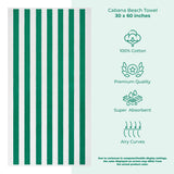 Cabana Striped Premium Beach Towels, Premium Cotton, 30x60 Inches, Soft, Absorbent, Sand Free Swim Towels