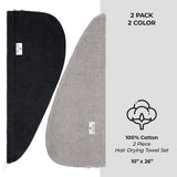 American Soft Linen 100% Cotton Hair Drying Towels for Women, 2 Pack Head Towel Cap