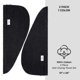 American Soft Linen 100% Cotton Hair Drying Towels for Women, 2 Pack Head Towel Cap