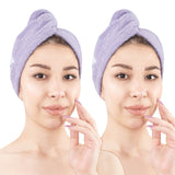 American Soft Linen 100% Cotton Hair Drying Towels for Women, 2 Pack Head Towel Cap