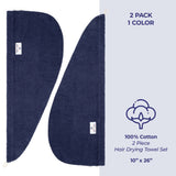 American Soft Linen 100% Cotton Hair Drying Towels for Women, 2 Pack Head Towel Cap