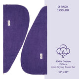American Soft Linen 100% Cotton Hair Drying Towels for Women, 2 Pack Head Towel Cap