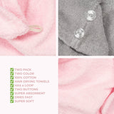 American Soft Linen 100% Cotton Hair Drying Towels for Women, 2 Pack Head Towel Cap