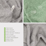 American Soft Linen 100% Cotton Hair Drying Towels for Women, 2 Pack Head Towel Cap