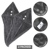 American Soft Linen Extremely Soft, Super Absorbent and Fast Drying Hair Towel with 2 buttons