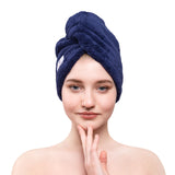 American Soft Linen Extremely Soft, Super Absorbent and Fast Drying Hair Towel with 2 buttons