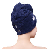 American Soft Linen Extremely Soft, Super Absorbent and Fast Drying Hair Towel with 2 buttons