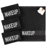 American Soft Linen, Makeup Remover Face Cloth, 100% Cotton Makeup Towels, 4 Packed Face Towels, 12x12 inches, Black - 100 Set Case Pack