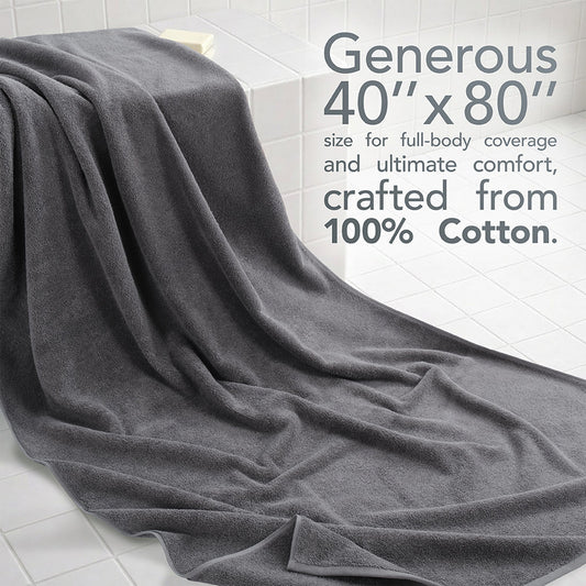 40x80 Oversized Cotton Bath Sheet 600 GSM Luxury
