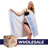 Mediterranean 100% Cotton Turkish Peshtemals, 35" x 60",  Modern & Traditional Turkish Towels - 44 Set Case Pack