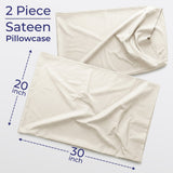American Soft Linen 100% Cotton Sateen Pillowcase Set (2 Piece) - Soft, Breathable, Hotel Quality Pillow Covers