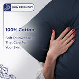 American Soft Linen 100% Cotton Sateen Pillowcase Set (2 Piece) - Soft, Breathable, Hotel Quality Pillow Covers