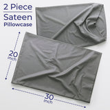 American Soft Linen 100% Cotton Sateen Pillowcase Set (2 Piece) - Soft, Breathable, Hotel Quality Pillow Covers