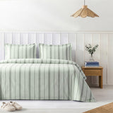 American Soft Linen 100% Washed Cotton Percale Duvet Cover Set – 200TC Yarn-Dyed Striped Bedding with 2 Pillow Shams
