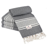 American Soft Linen Turkish Peshtemal Beach Towels, Cotton 4 Pack, 40" x 70" Size, Swim Towels for Beach and Pool Towels