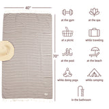 American Soft Linen Turkish Peshtemal Beach Towels, Cotton 4 Pack, 40" x 70" Size, Swim Towels for Beach and Pool Towels