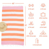 American Soft Linen Turkish Peshtemal Beach Towels, Cotton 4 Pack, 40" x 70" Size, Swim Towels for Beach and Pool Towels