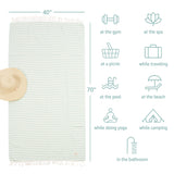American Soft Linen Turkish Peshtemal Beach Towels, Cotton 4 Pack, 40" x 70" Size, Swim Towels for Beach and Pool Towels