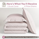 American Soft Linen 100% Washed Cotton Percale Duvet Cover Set – Soft Breathable Bedding Set with Pillow Shams