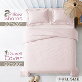 American Soft Linen 100% Washed Cotton Percale Duvet Cover Set – Soft Breathable Bedding Set with Pillow Shams