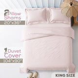 American Soft Linen 100% Washed Cotton Percale Duvet Cover Set – Soft Breathable Bedding Set with Pillow Shams