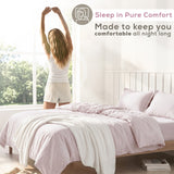 American Soft Linen 100% Washed Cotton Percale Duvet Cover Set – Soft Breathable Bedding Set with Pillow Shams