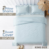 American Soft Linen 100% Washed Cotton Percale Duvet Cover Set – Soft Breathable Bedding Set with Pillow Shams