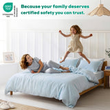 American Soft Linen 100% Washed Cotton Percale Duvet Cover Set – Soft Breathable Bedding Set with Pillow Shams