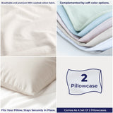 American Soft Linen 100% Washed Cotton Percale Pillowcase Set (2 Pack) – Soft Breathable Pillow Covers
