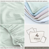 American Soft Linen 100% Washed Cotton Percale Sheet Set – Soft Breathable Bedding with Pillowcases