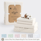 American Soft Linen 100% Washed Cotton Percale Sheet Set – Soft Breathable Bedding with Pillowcases