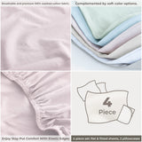 American Soft Linen 100% Washed Cotton Percale Sheet Set – Soft Breathable Bedding with Pillowcases