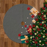 Velvet Quilted Round Christmas Tree Skirt