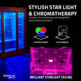Seychelles 2-Person Carbon FAR Infrared Infrared Hemlock Wooden Indoor Home Sauna Room with LED Touch Control Panel