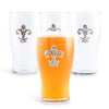 Fleur de Lis Beer Pint Glasses - Set of 4