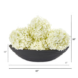 10” Artificial Hydrangea Balls (Set of 4) with Vase
