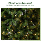 12’ Belgium Fir “Natural Look” Artificial Christmas Tree with 1500 Clear LED Lights and 4962 Bendable Branches