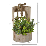 12” Eucalyptus and Sedum Artificial Plant in Faucet Planter