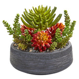12” Succulent Garden Artificial Plant in Bowl