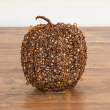 12in. Pre-Lit Autumn Rattan Fall Pumpkin with 40 Warm White LED Lights