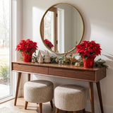13" Artificial Poinsettia Arrangement in Red Wrapped Planter - Set of 2