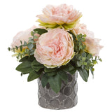13” Peony and Eucalyptus Artificial Arrangement